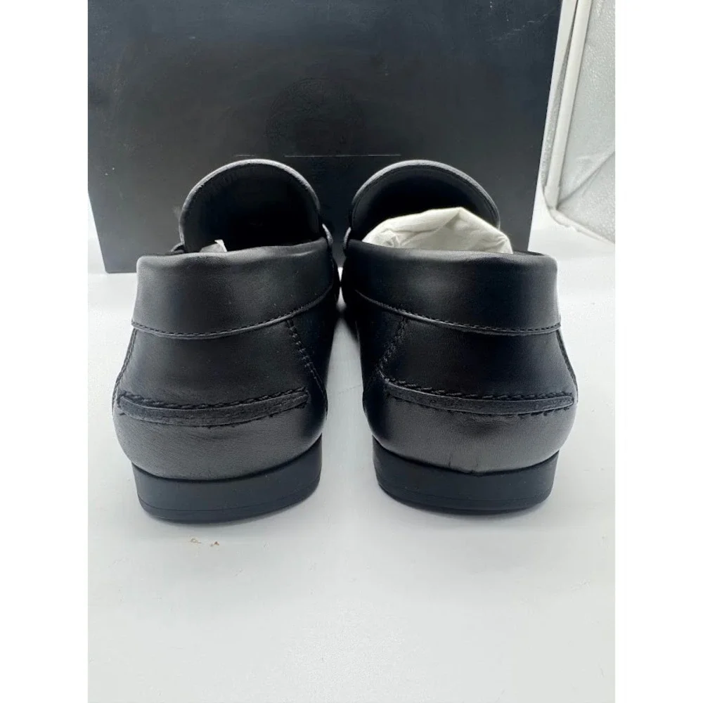 Versace Imola Medusa Leather Driver Loafers Black Mens EU 39 US 6 DSU6051 NIB
